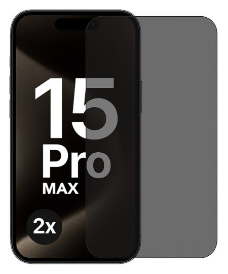 Privacy Glass iPhone 15 Pro Max, Panzerglas Sichtschutz – Schwarz